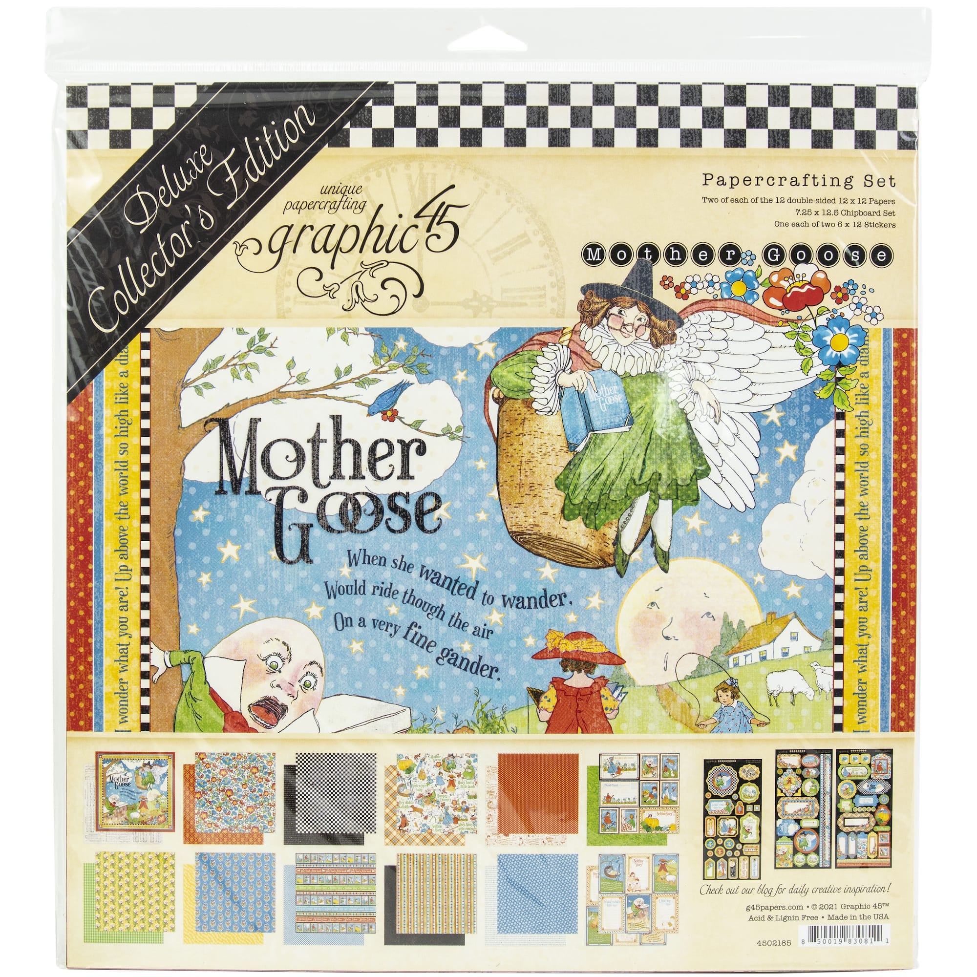 Graphic 45 Deluxe Collector's Edition Pack 12"X12"-Mother Goose